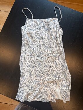 Princess Polly Cream Slip Dress with Blue Paisley